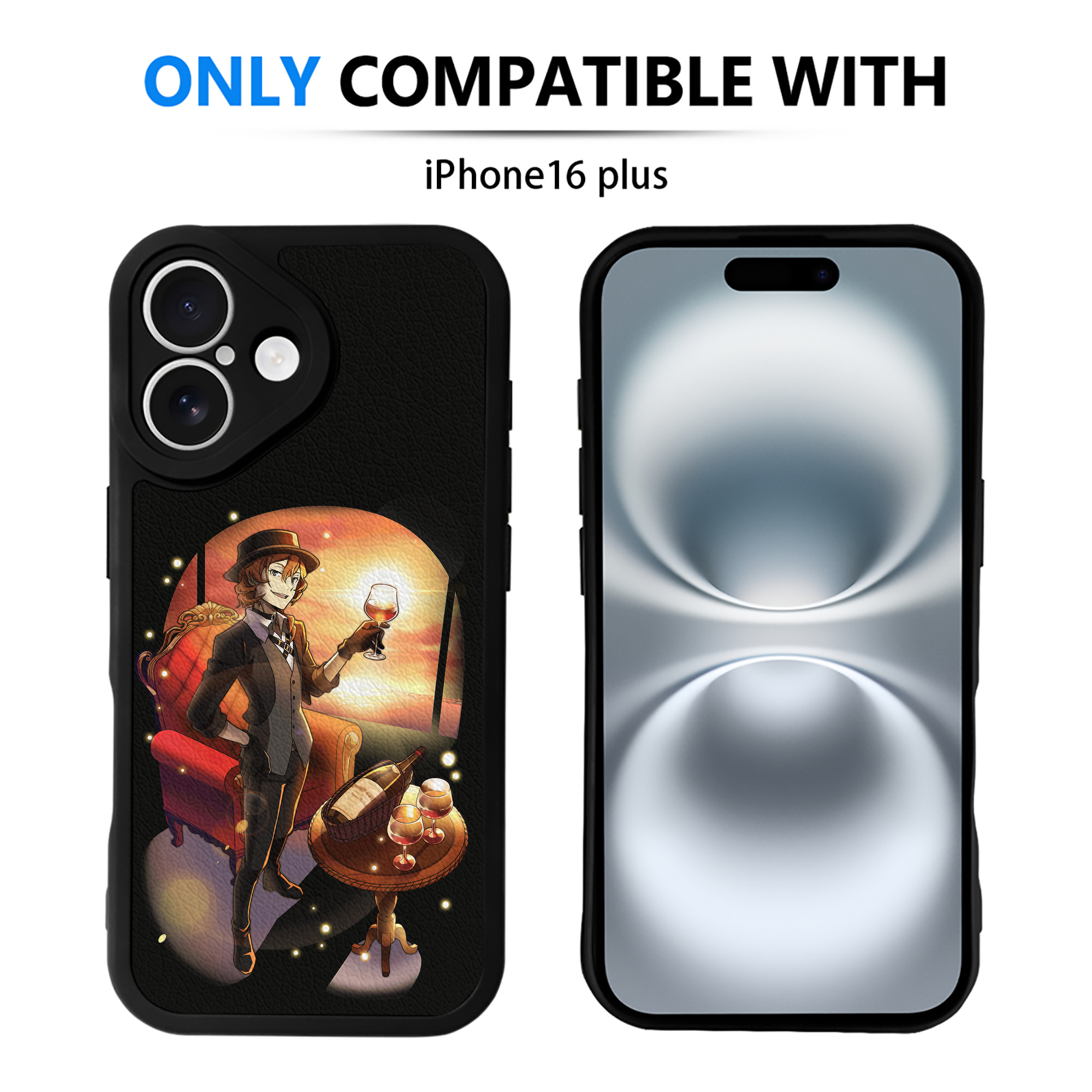 （画像用） 文豪ストレイドッグス Bungo Stray Dogs 【iPhone 16シリーズ対応】シリコンスマホケース（レザー調） 材質：シリコン